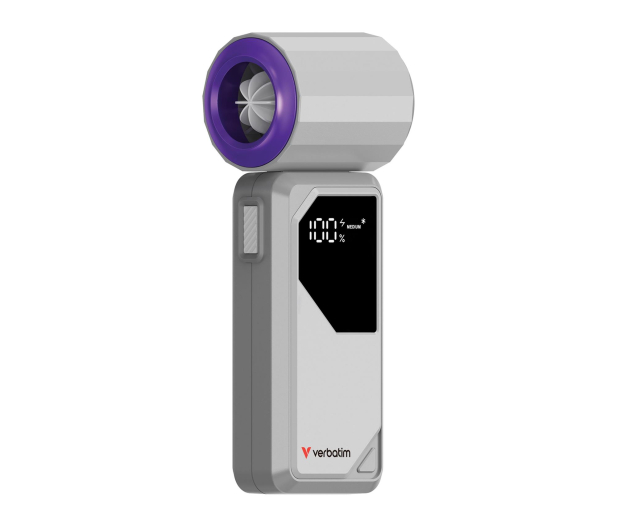 Verbatim Cool’n’Go AirJet Handheld Fan Grey/Purple - 1355405 - zdjęcie